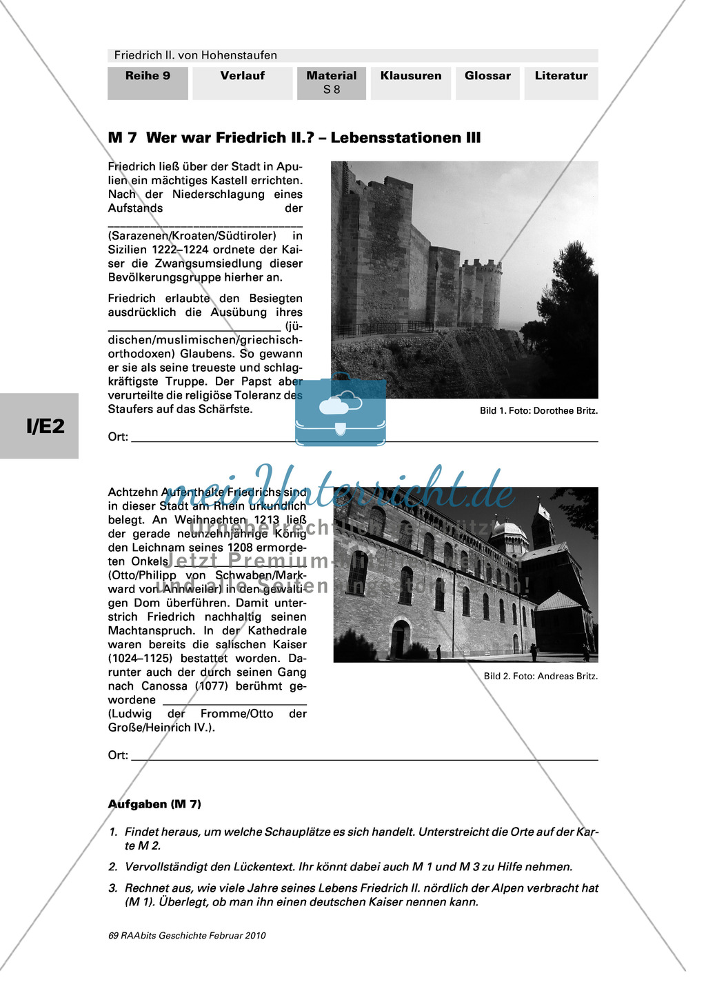 Friedrich II. von Hohenstaufen: Lebensstationen Friedrichs in Stationen erarbeiten Preview 4