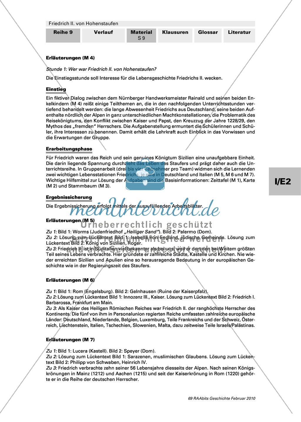 Friedrich II. von Hohenstaufen: Lebensstationen Friedrichs in Stationen erarbeiten Preview 5