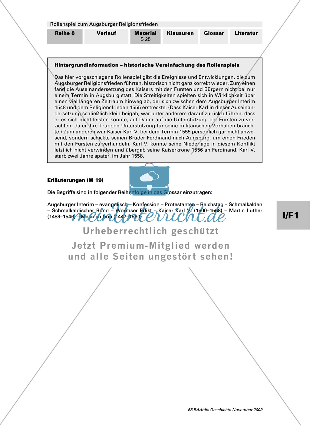 Ein Glossar zur Reformation vervollständigen: Arbeitsmaterial mit Erläuterungen Preview 1