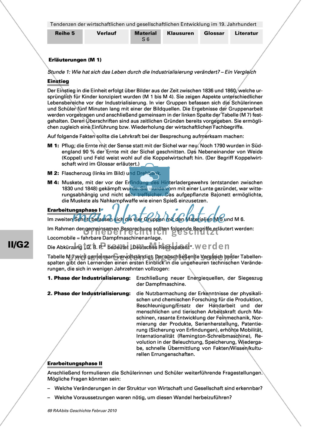 Das Leben vor der Industrialisierung: Arbeitsmaterial mit Erläuterungen Preview 3