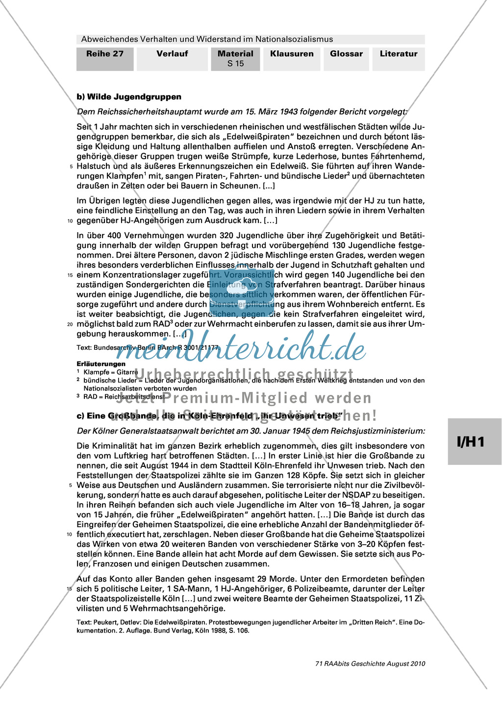 Abweichendes Verhalten und Widerstand im Nationalsozialismus: Die Edelweißpiraten Preview 2