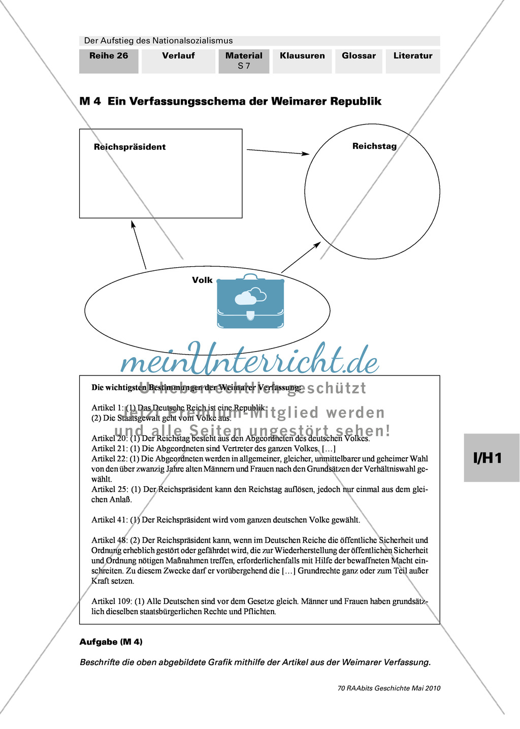 Der Aufstieg des Nationalsozialismus in der Weimarer Republik: Weimarer Verfassung und nationalsozialistische Weltanschauung: Werbeplakat: Adolf Hitler: