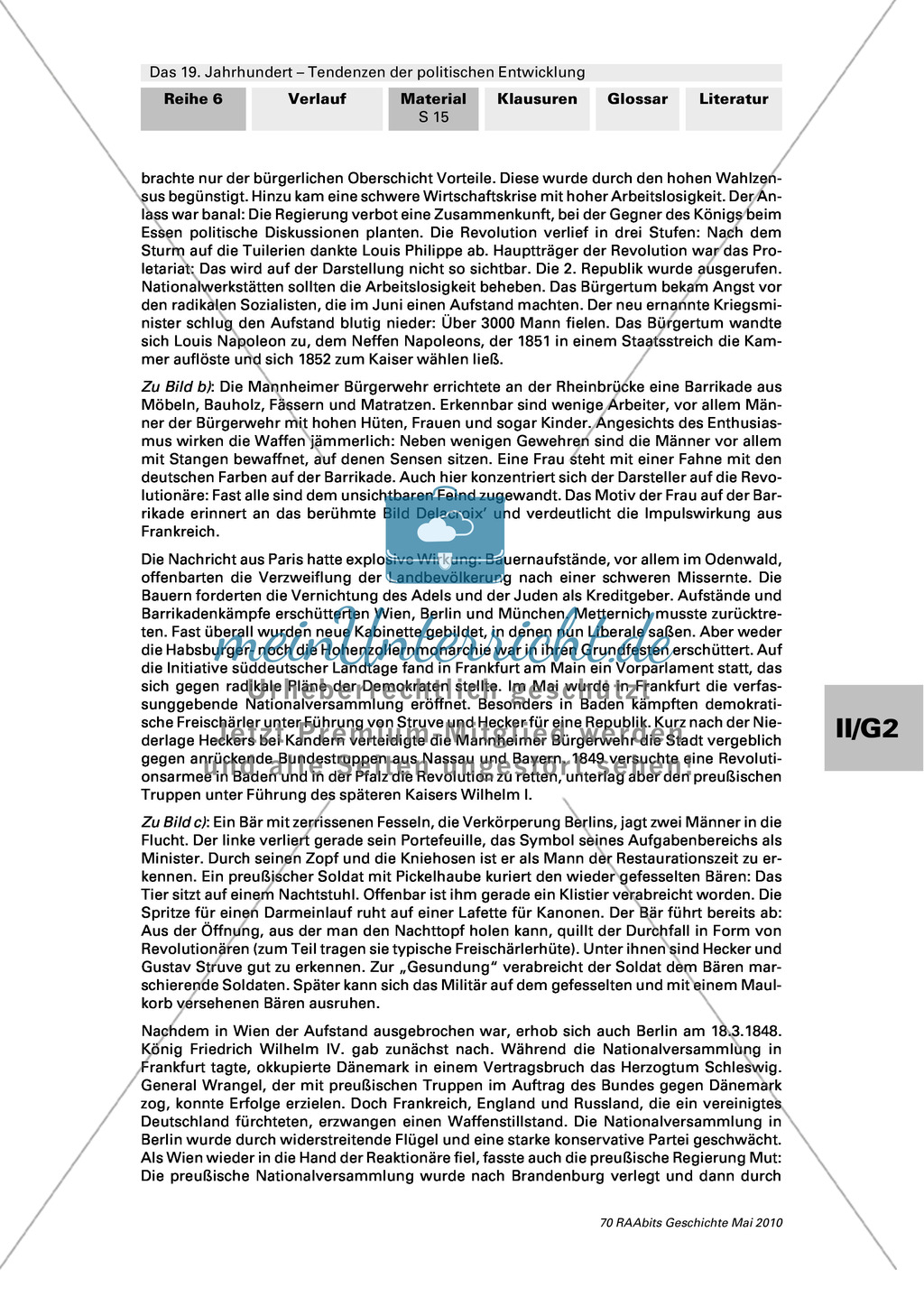 Das 19. Jahrhundert - Tendenzen der politischen Entwicklung: Das Jahrhundert der Revolutionen - Revolution von 1830 - Vormärz - Revolution von 1848 - Begriffsdefinition Preview 10