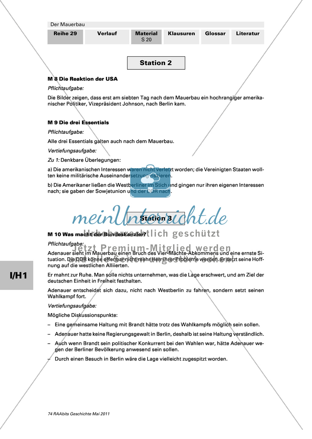 Stationenarbeit zum Mauerbau: USA: Bilder: Reaktionen in den USA zu Mauerbau + die drei Essentialsdrei der amerikanischen Politik bezüglich Westberlins Preview 4