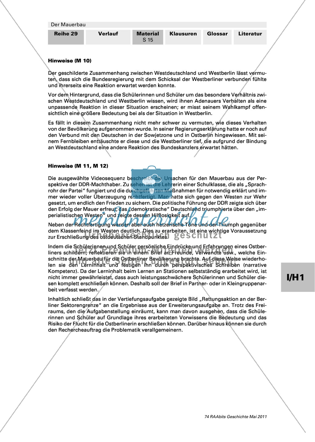 Stationenarbeit zum Mauerbau: Westdeutschland: Text: Erklärung von Konrad Adenauer zum Mauerbau Preview 2