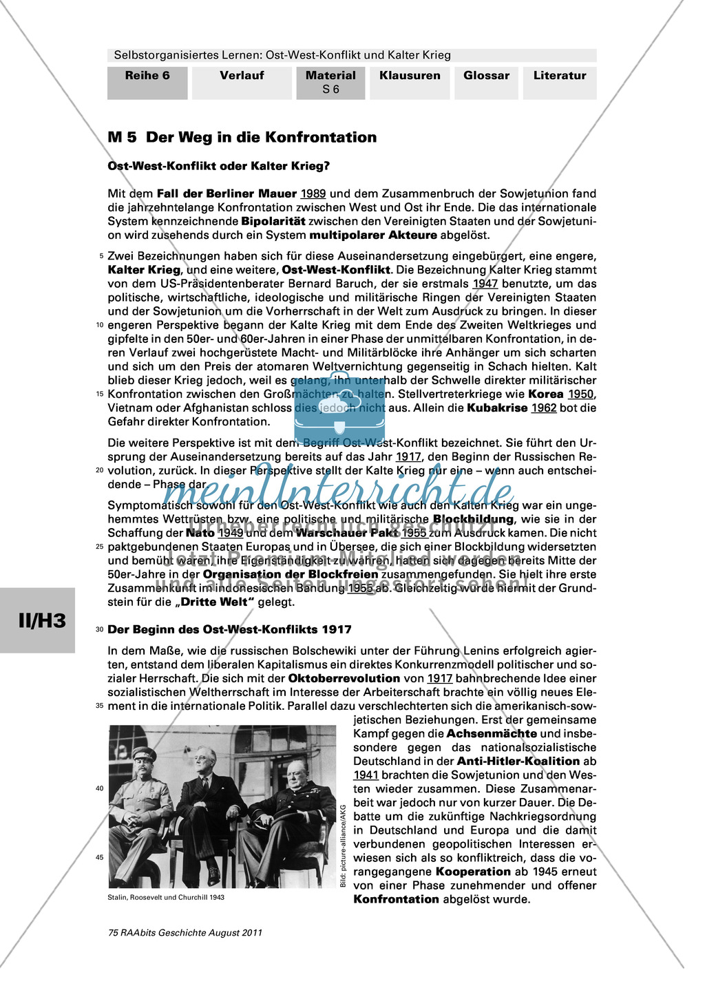 Selbstorganisiertes Lernen: Ost-West-Konflikt und Kalter Krieg: Hintergründe zum Ost-West-Konflikt + Sortieraufgabe + Strukturen legen Preview 1