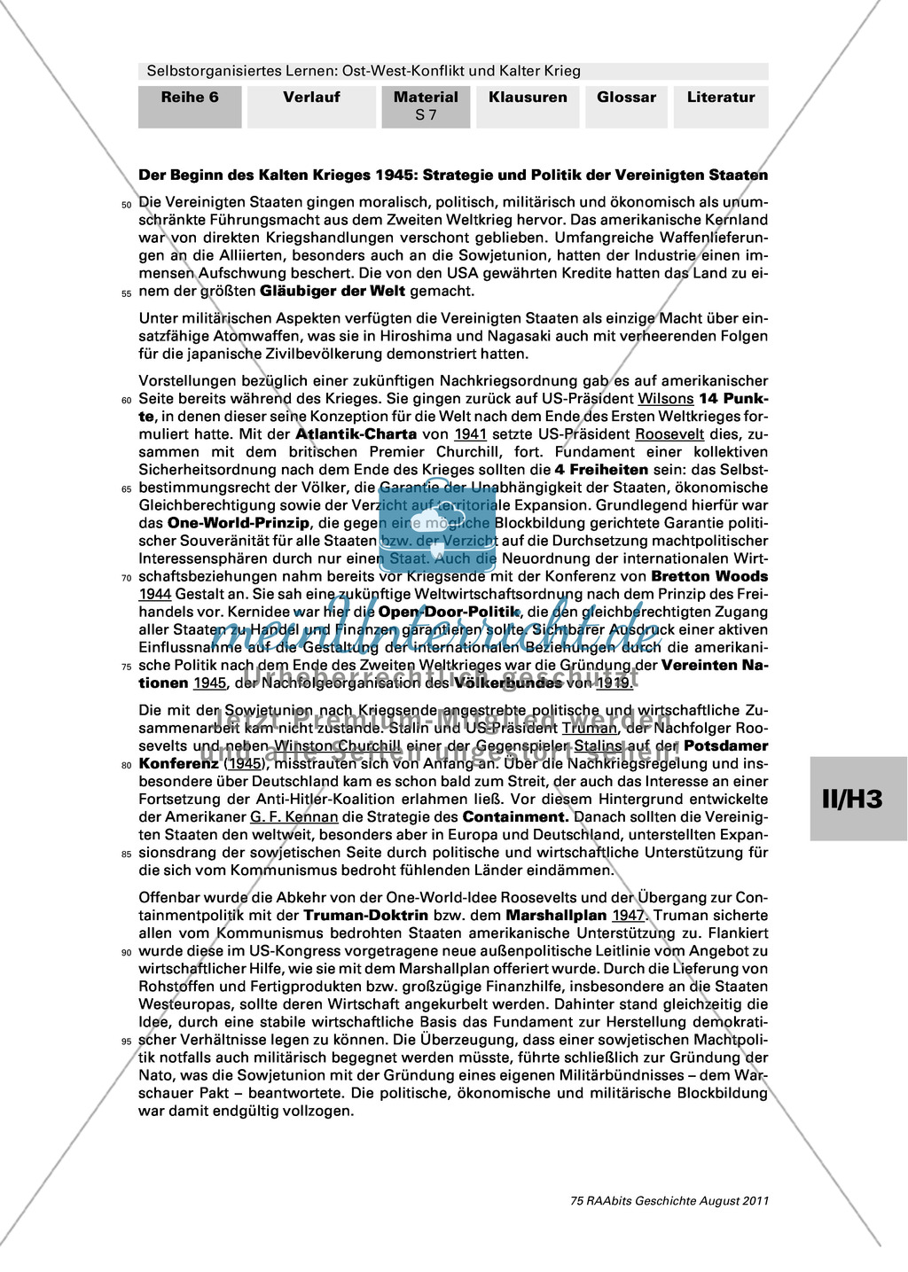 Selbstorganisiertes Lernen: Ost-West-Konflikt und Kalter Krieg: Hintergründe zum Ost-West-Konflikt + Sortieraufgabe + Strukturen legen Preview 2