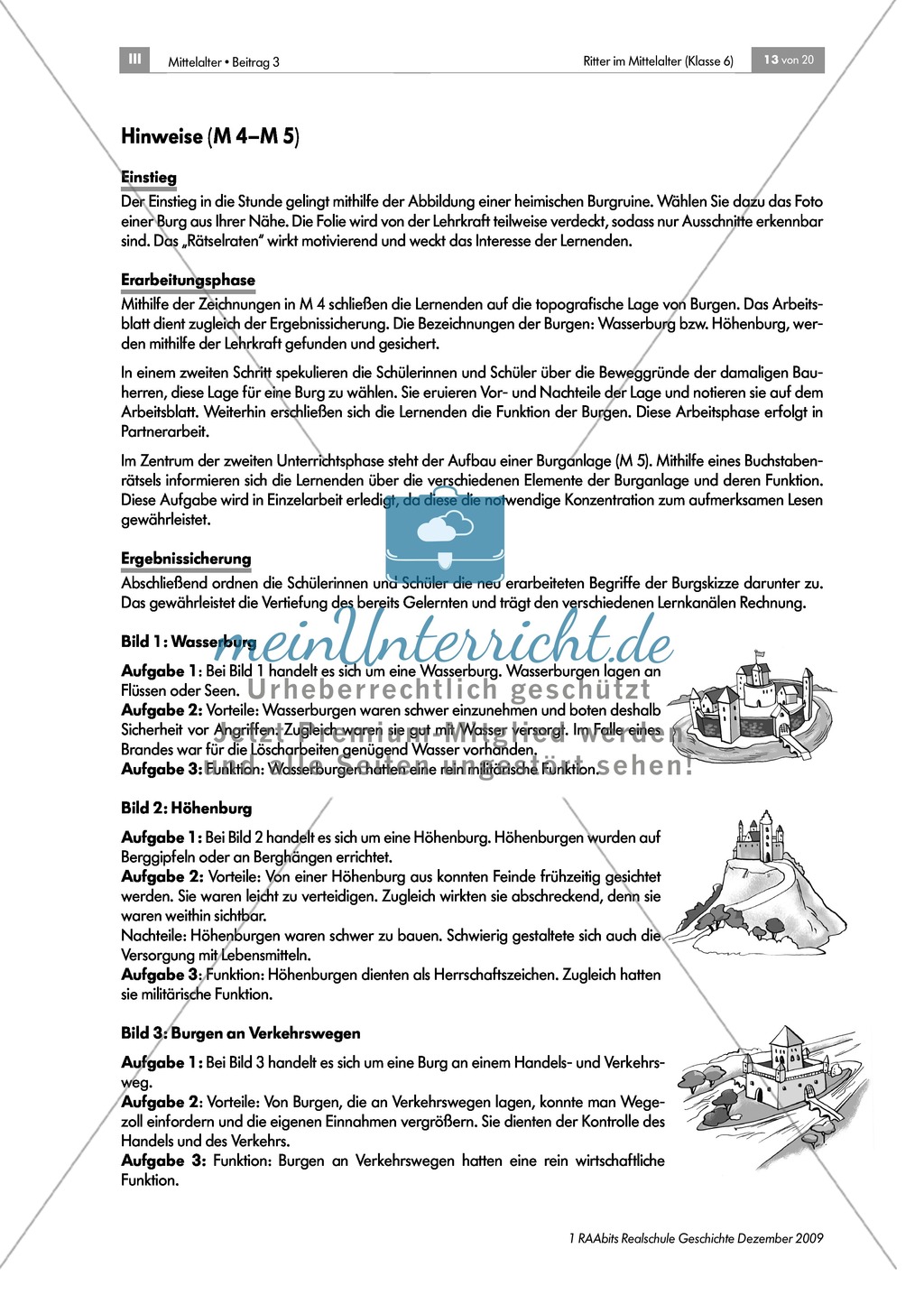 Das Leben der Ritter im Mittelalter: Funktionen und Eigenschaften der Ritterburgen Preview 3