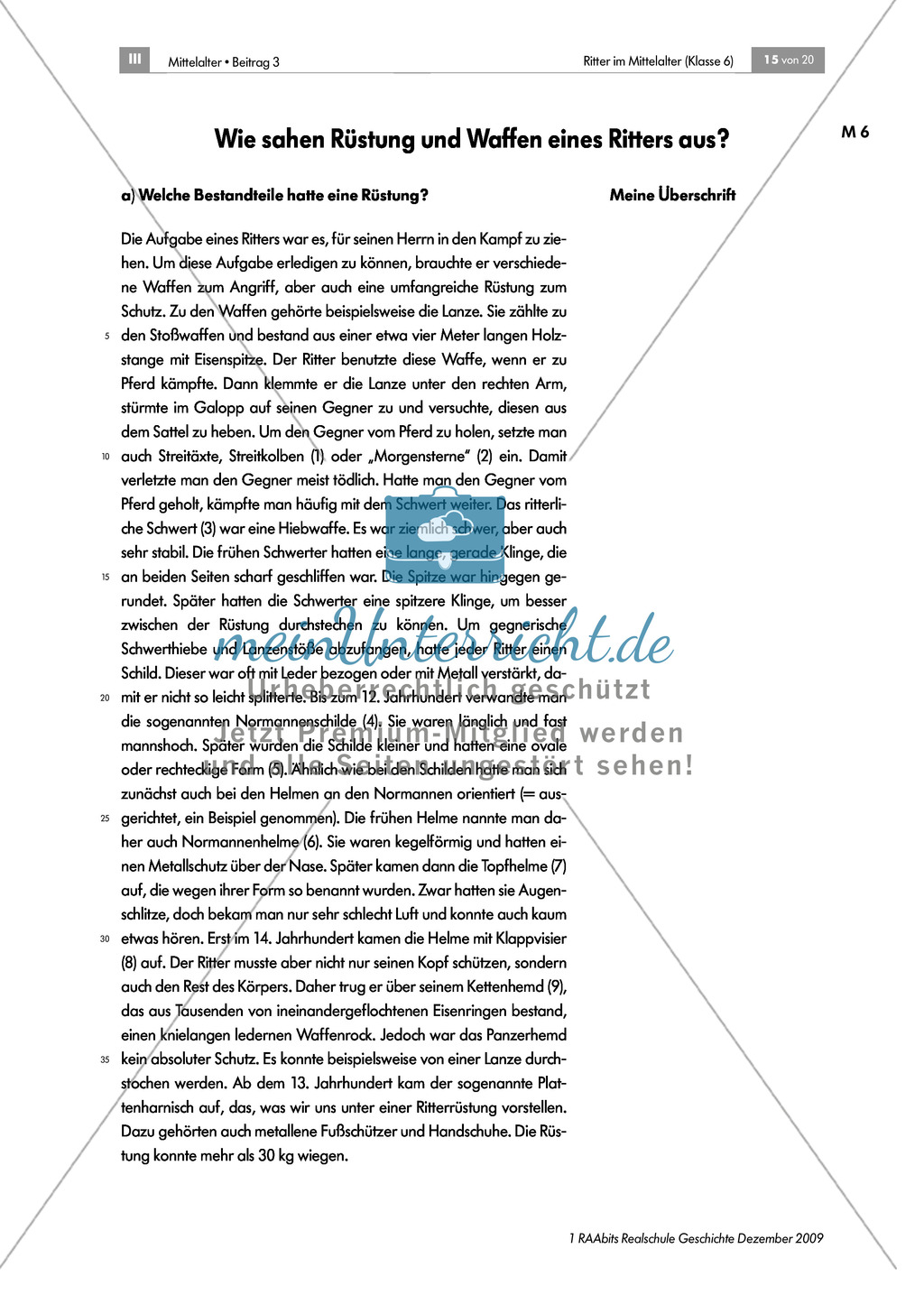Das Leben der Ritter im Mittelalter: Unterrichtseinheit zur Ausrüstung und zum Aussehen eines Ritters Preview 2