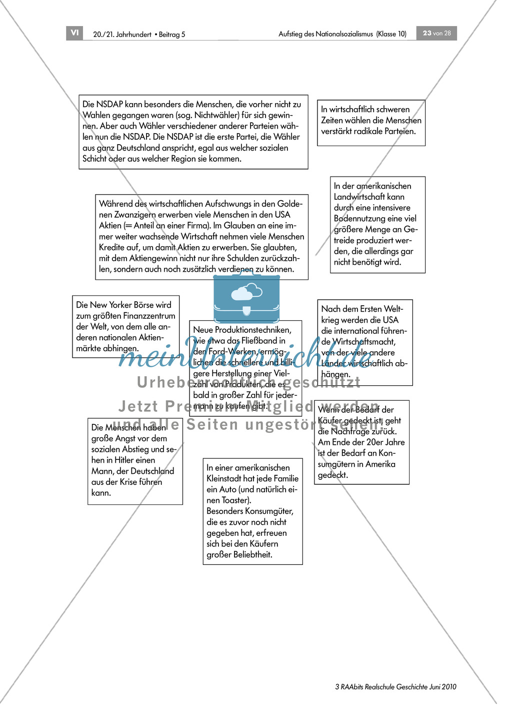Wirtschaftskriese und Wahlerfolg der NSDAP anhand der Mystery Methode Preview 2