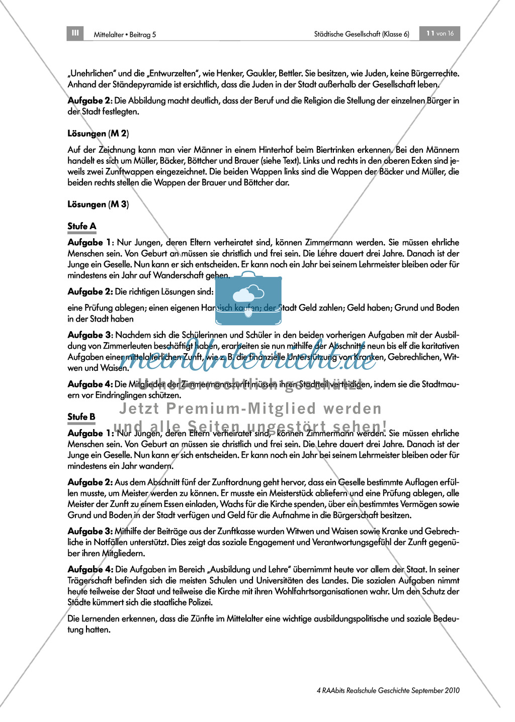 Von Zünften und Stadtherren - gesellschaftliche Strukturen in der mittelalterlichen Stadt Preview 7