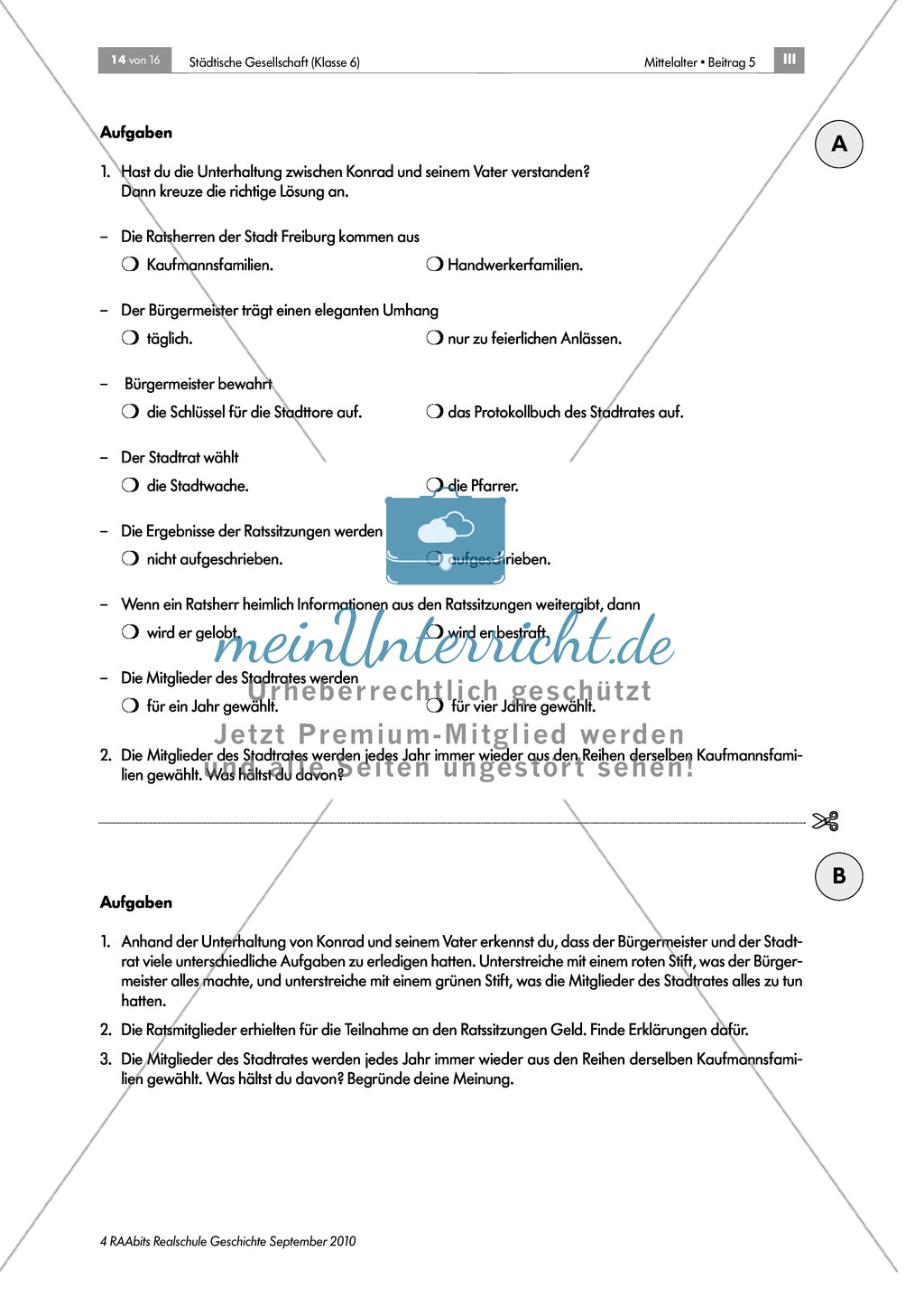 Von Zünften und Stadtherren - gesellschaftliche Strukturen in der mittelalterlichen Stadt: Rolle und Aufgaben des Bürgermeisters und des Stadtrates Preview 3
