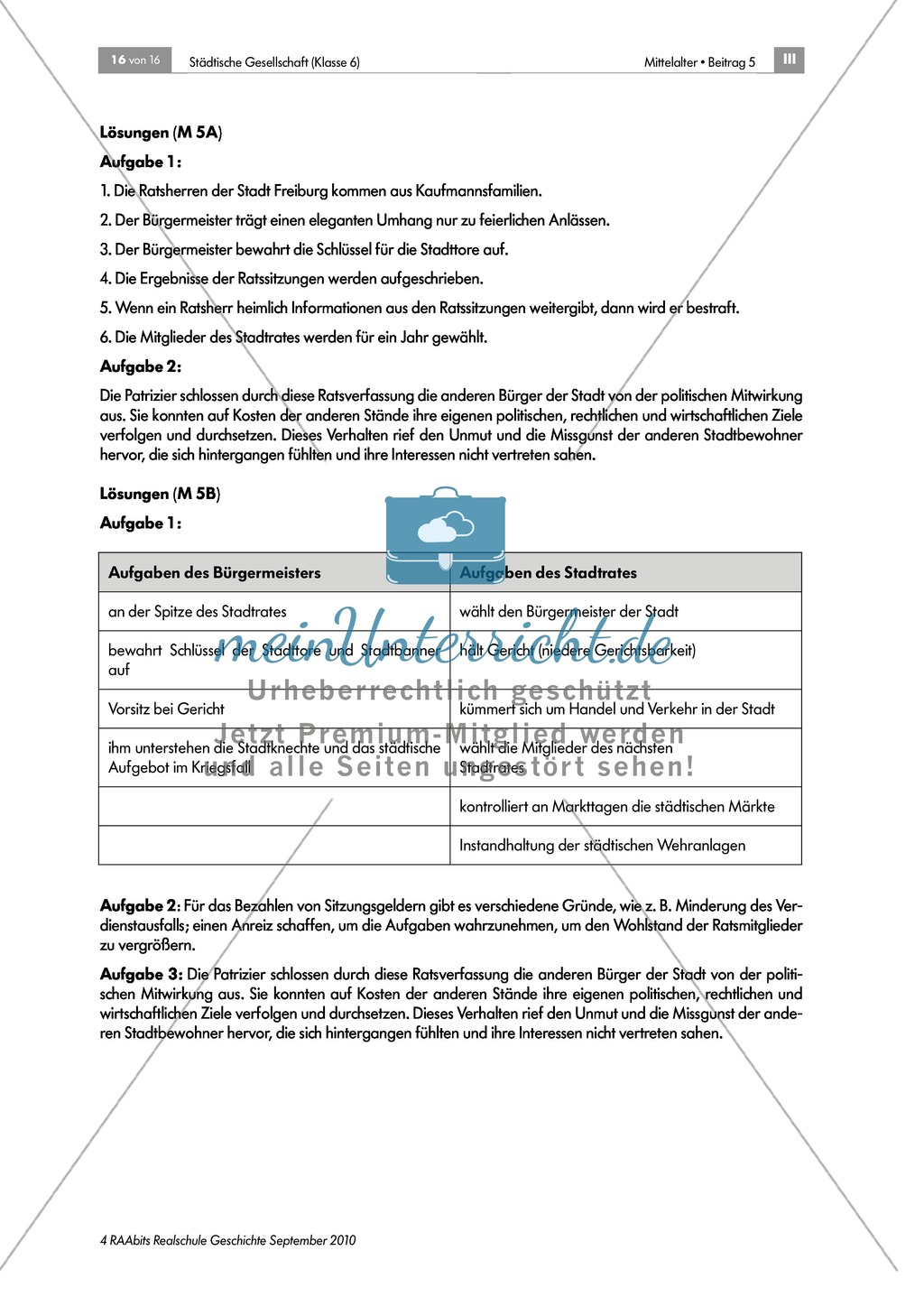 Von Zünften und Stadtherren - gesellschaftliche Strukturen in der mittelalterlichen Stadt: Rolle und Aufgaben des Bürgermeisters und des Stadtrates Preview 5