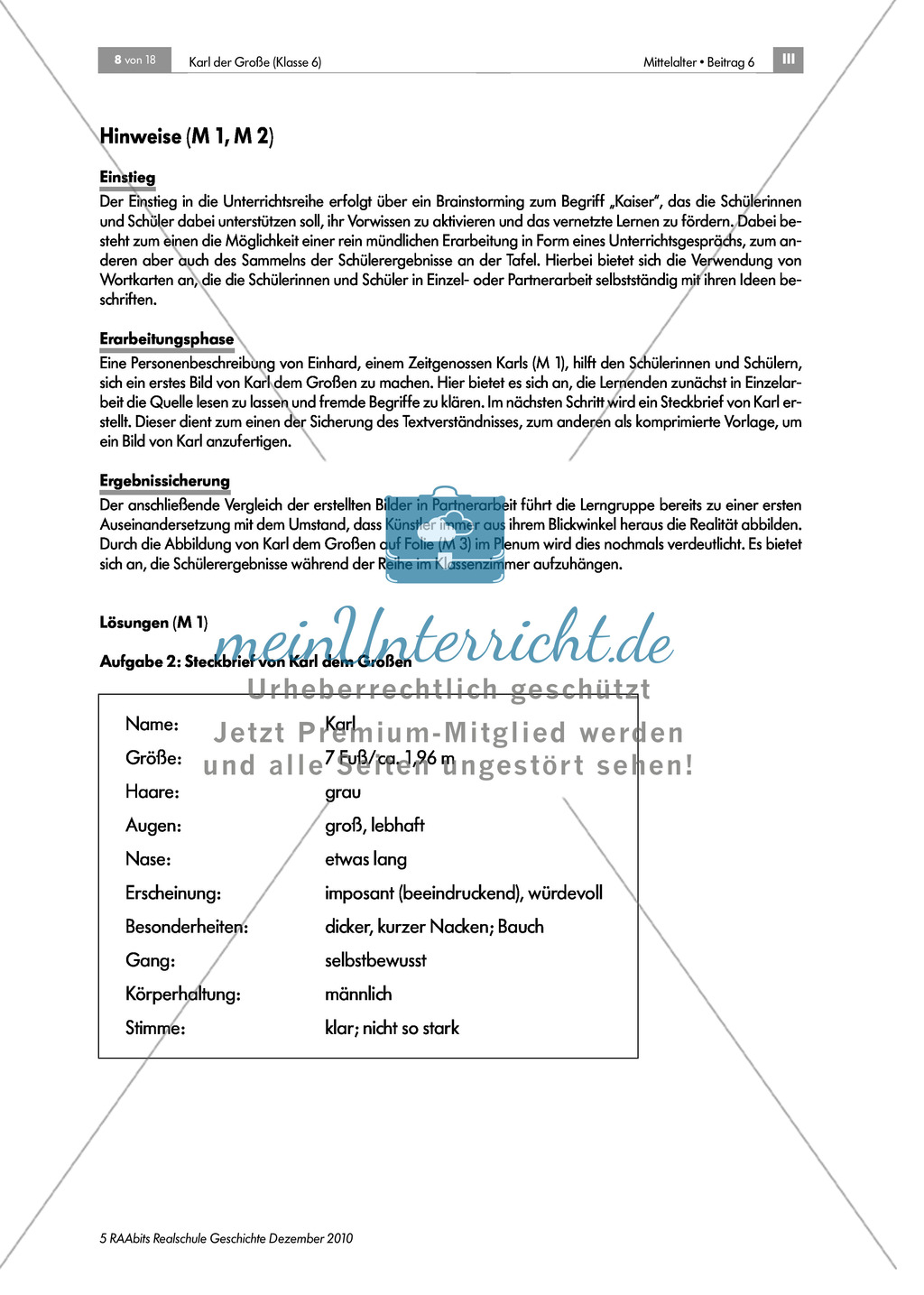 Karl der Große_ Die Person Karl der Große anhand einer Quelle (Einhard) kennenlernen Preview 4