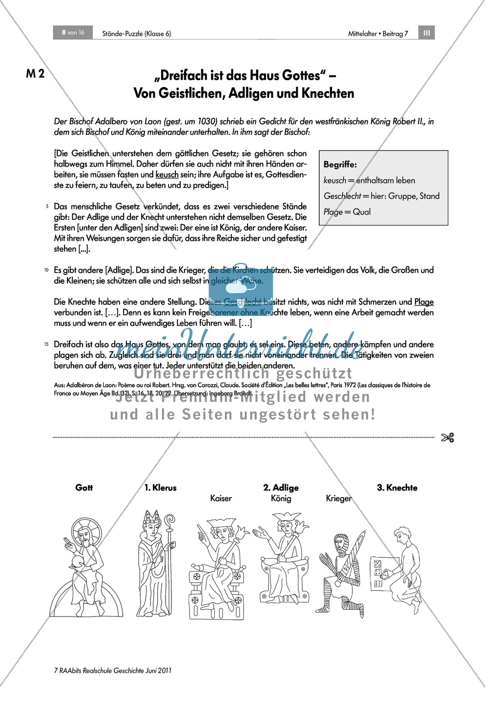 Ständegesellschaft im Mittelalter. Preview 1