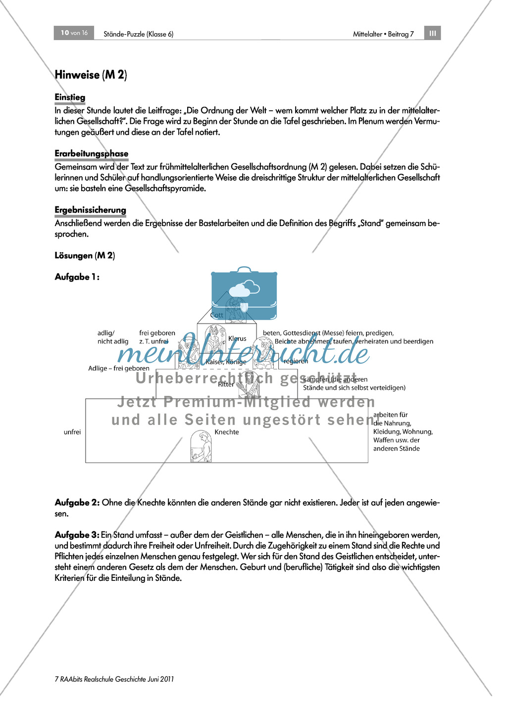 Ständegesellschaft im Mittelalter. Preview 3