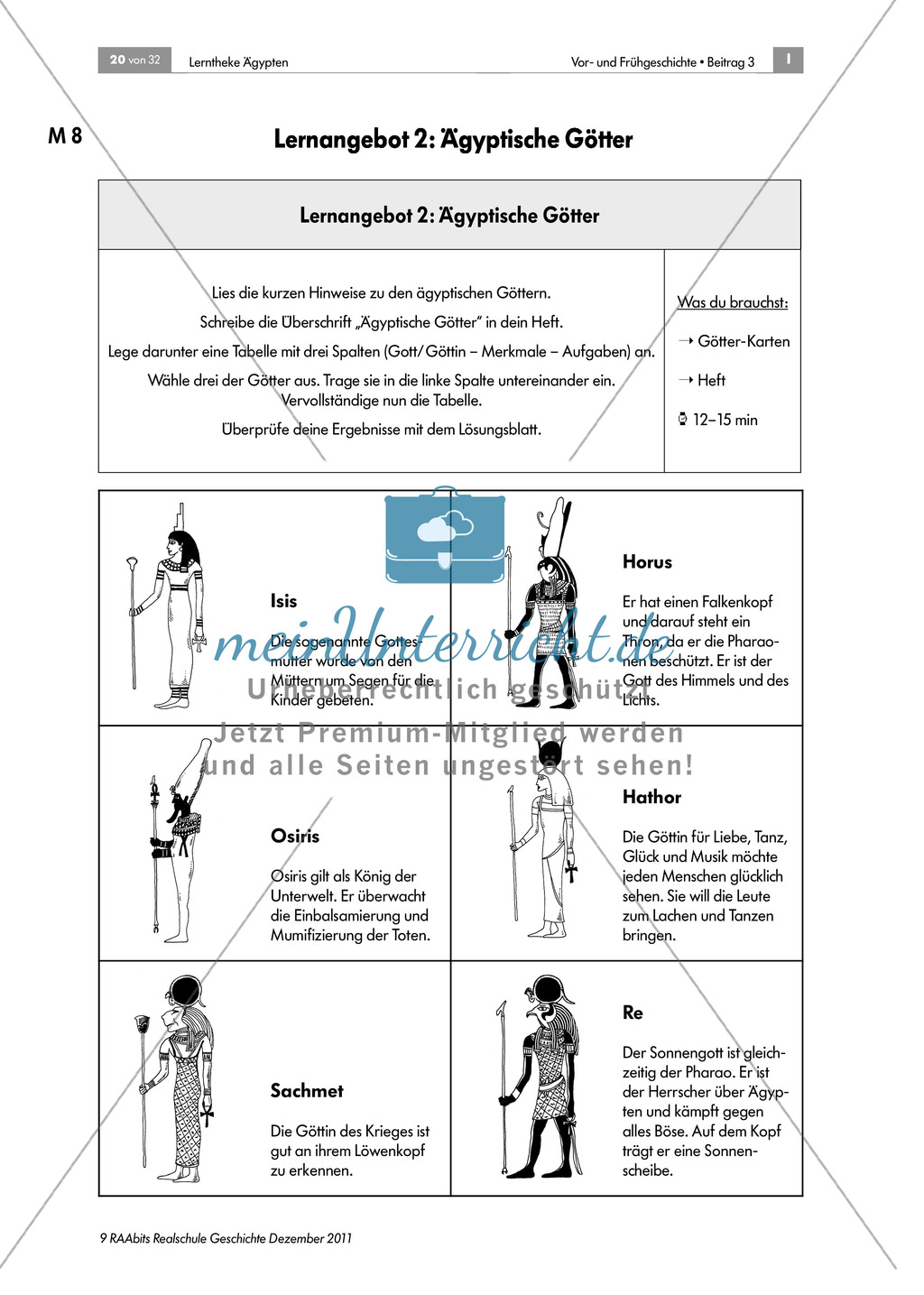 Ägyptische Götter + didaktische Hinweise Preview 1