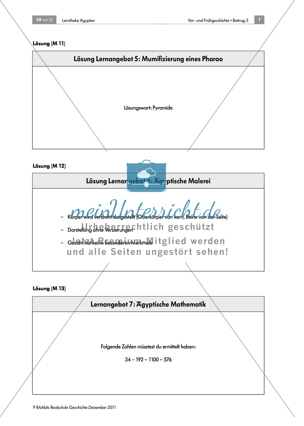 Ägyptische Mathematik: Zahlen und Aufgaben + didaktische Hinweise Preview 3