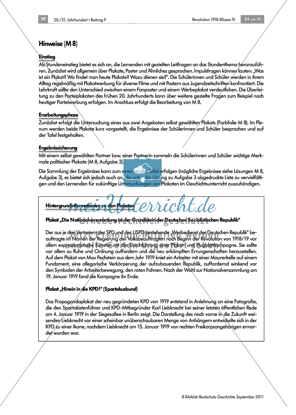 Quellen, Plakate, Flugblätter zum Spartakusbund und zur KPD in der Weimarer Republik mit Aufgaben Preview 4