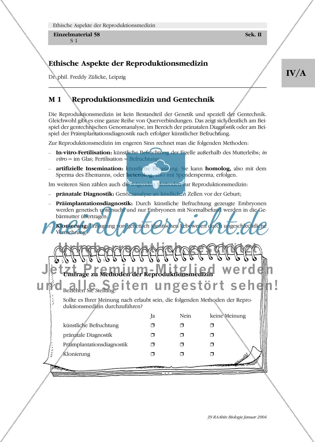 Reproduktionsmedizin und Gentechnik Preview 1