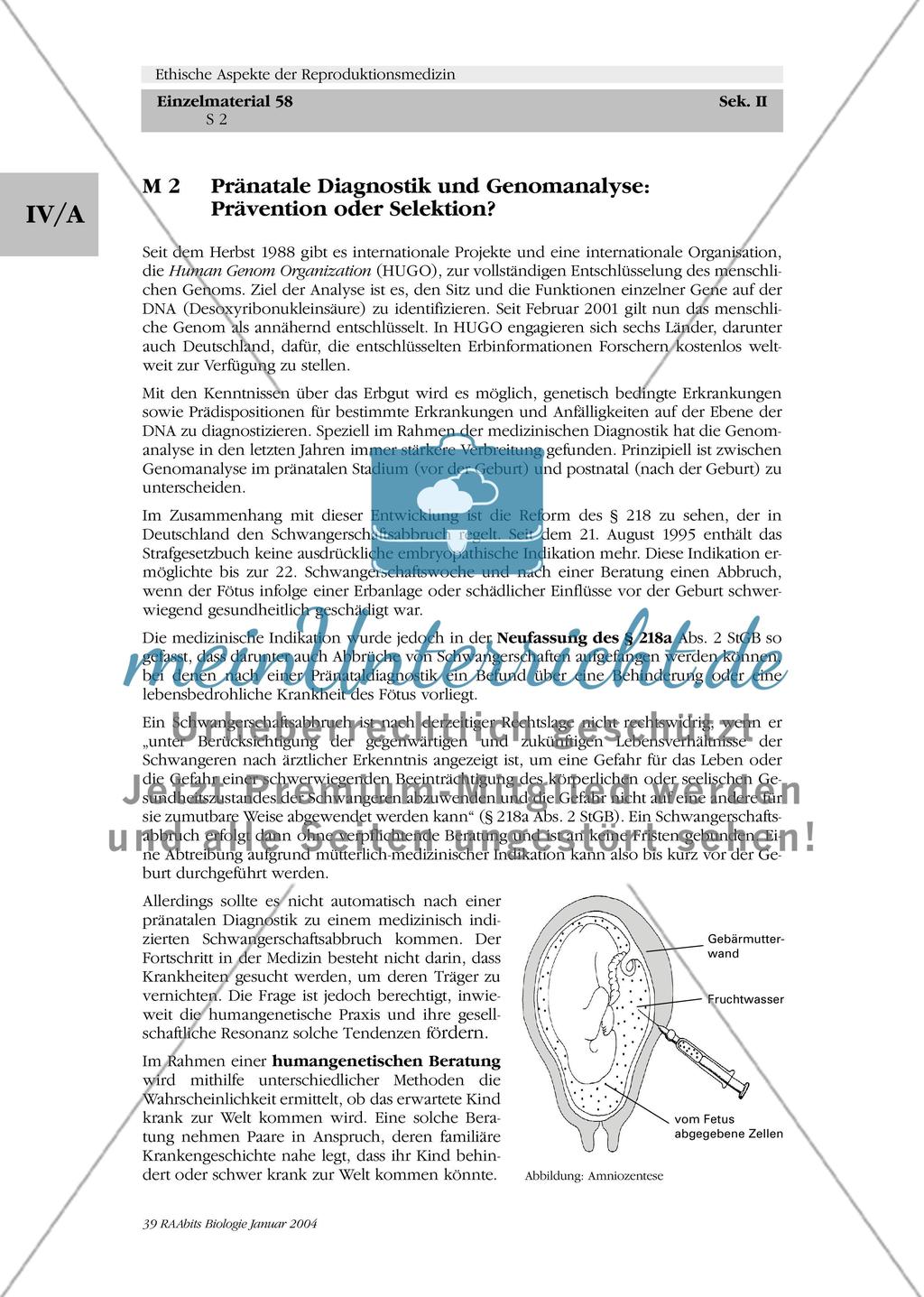 Pränatale Diagnostik und Genomanalyse: Prävention oder Selektion? Preview 1