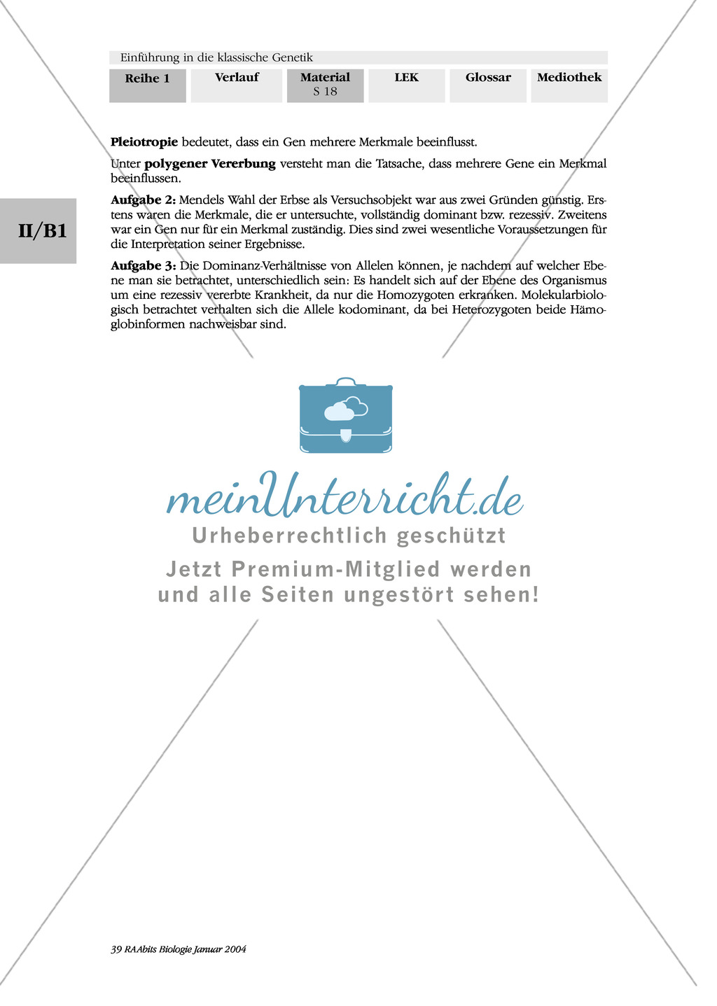 Klassische Genetik: Mendel`sche Regeln - Begriffe, Regeln, Kodominanz Preview 15