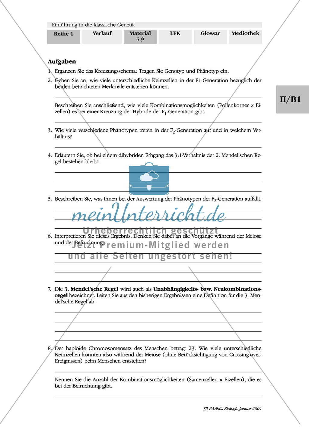 Klassische Genetik: Mendel`sche Regeln - Begriffe, Regeln, Kodominanz Preview 7