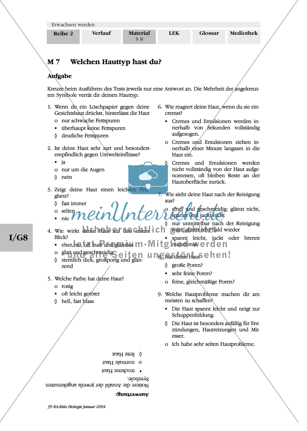 Unterrichtsreihe Pubertät: Aufbau der Haut + Hautprobleme - Pickel/Akne + Hauttyp + Hautpflege Preview 6