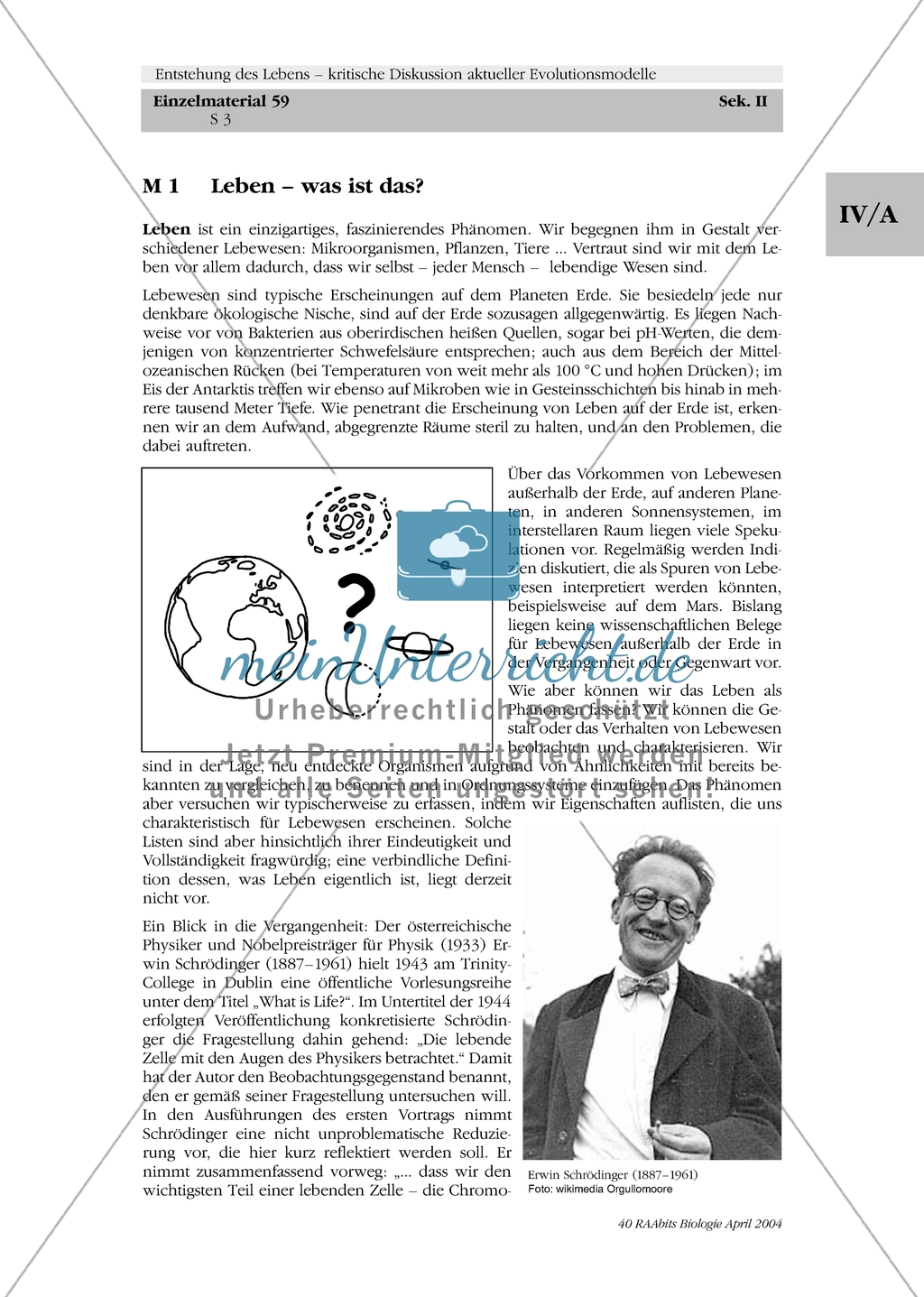 Entstehung des Lebens-Evolutionsmodelle: Definition von Leben Preview 1