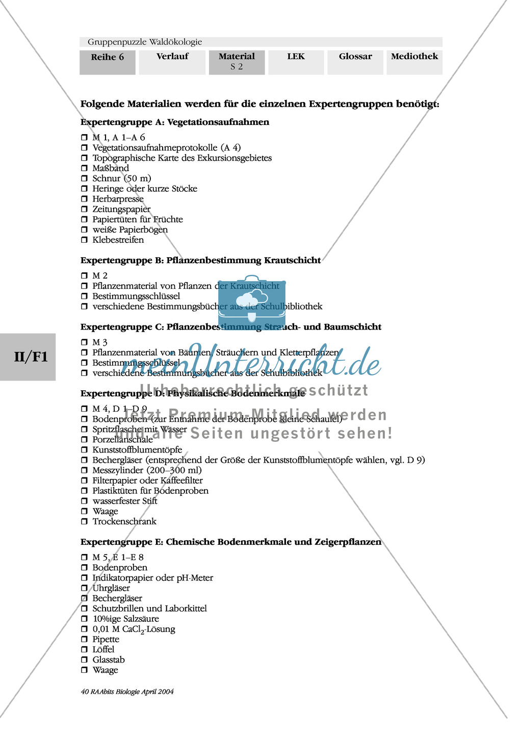 Vegetationsaufnahmen durch Protokollieren und Herbarisieren in einer Exkursion Preview 1