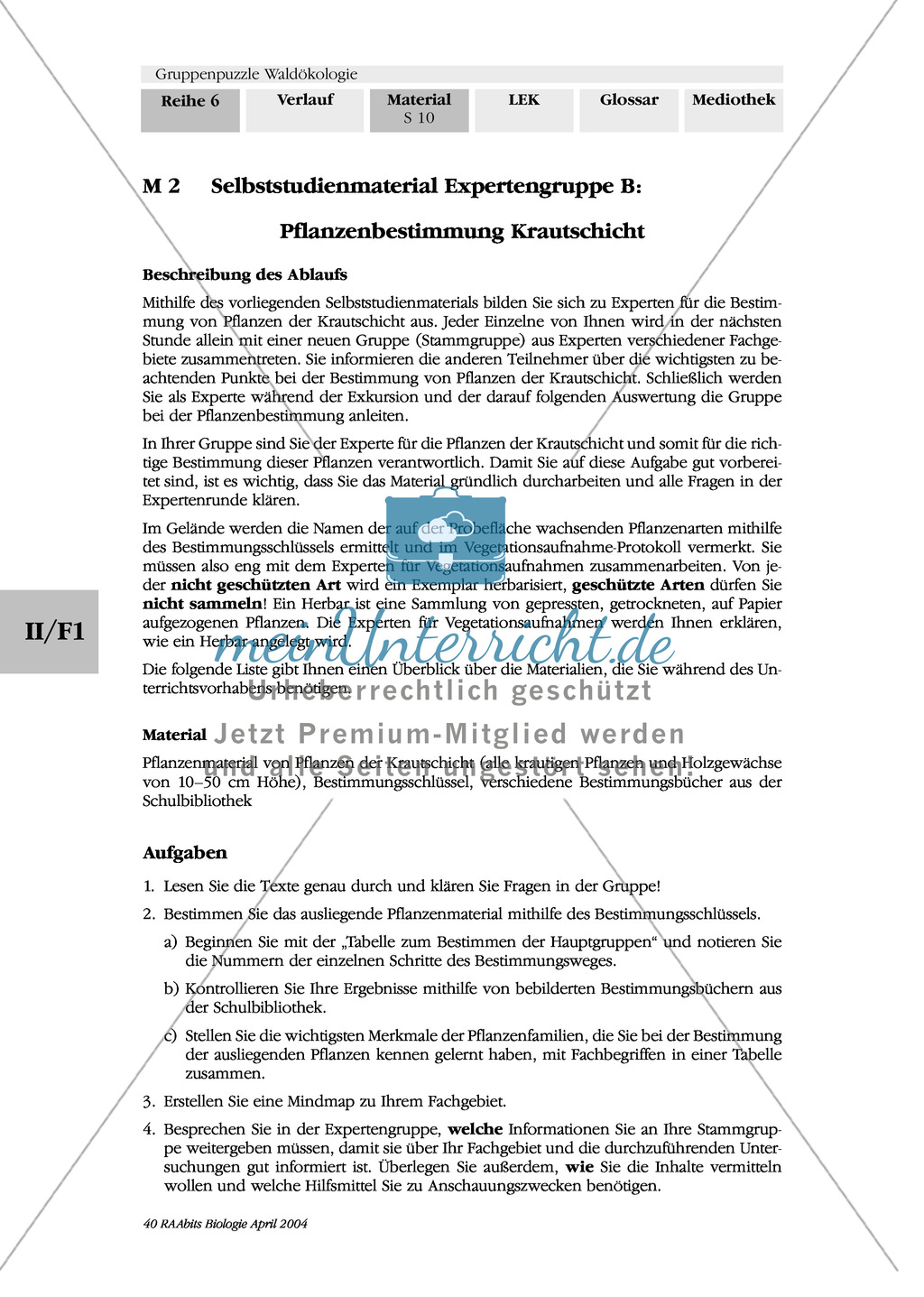 Bestimmen von Pflanzen am Beispiel von Pflanzen der Krautschicht in einer Exkursion Preview 2