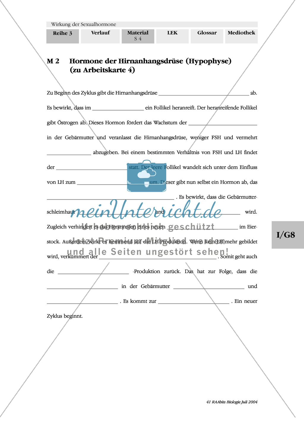 Wirkung der Sexualhormone: Hormone der Hirnanhangsdrüse (Hypophyse) + des Zwischenhirns (Hypothalamus) Preview 3