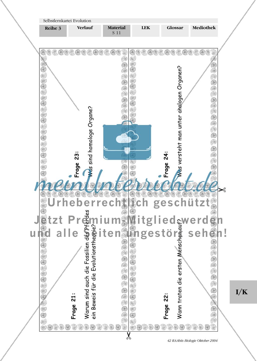 Selbstlernkartei Evolution Preview 15