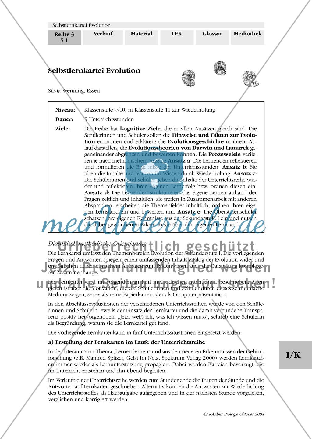 Selbstlernkartei Evolution Preview 1