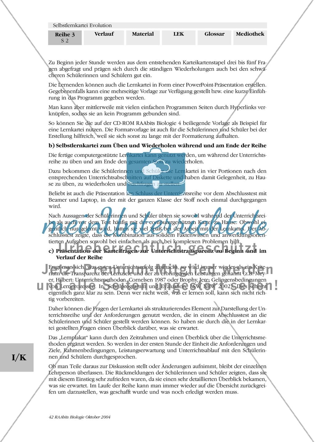 Selbstlernkartei Evolution Preview 2