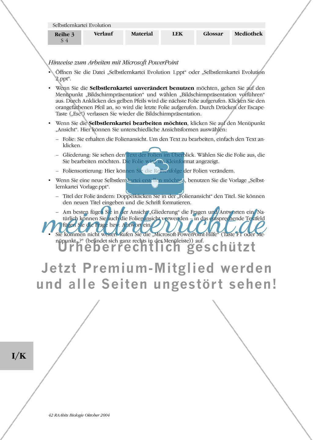 Selbstlernkartei Evolution Preview 4