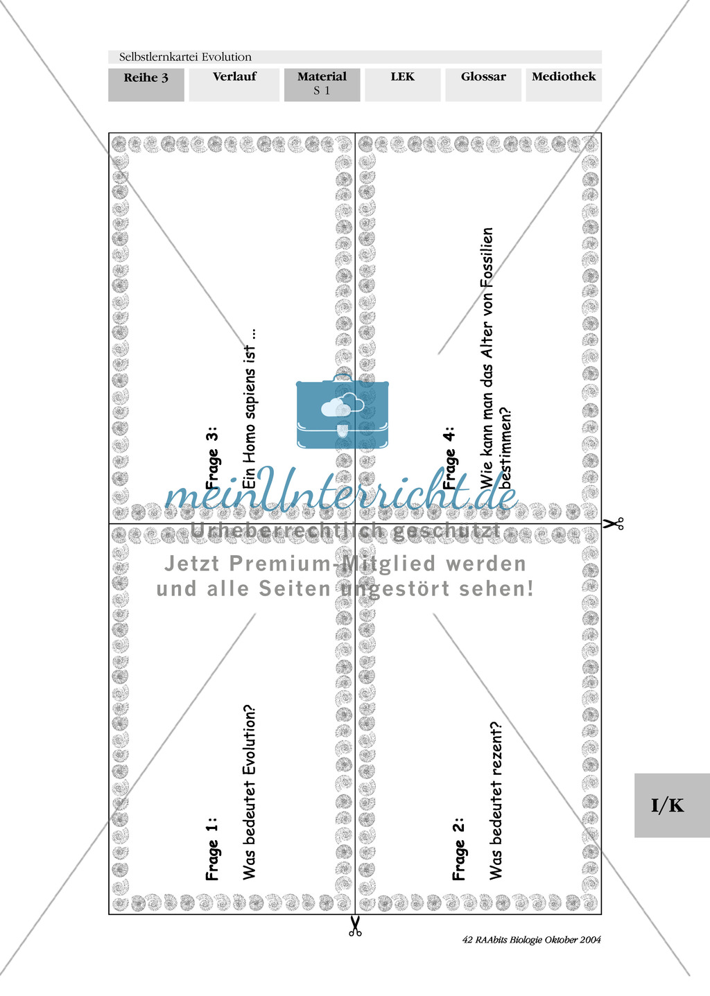 Selbstlernkartei Evolution Preview 1