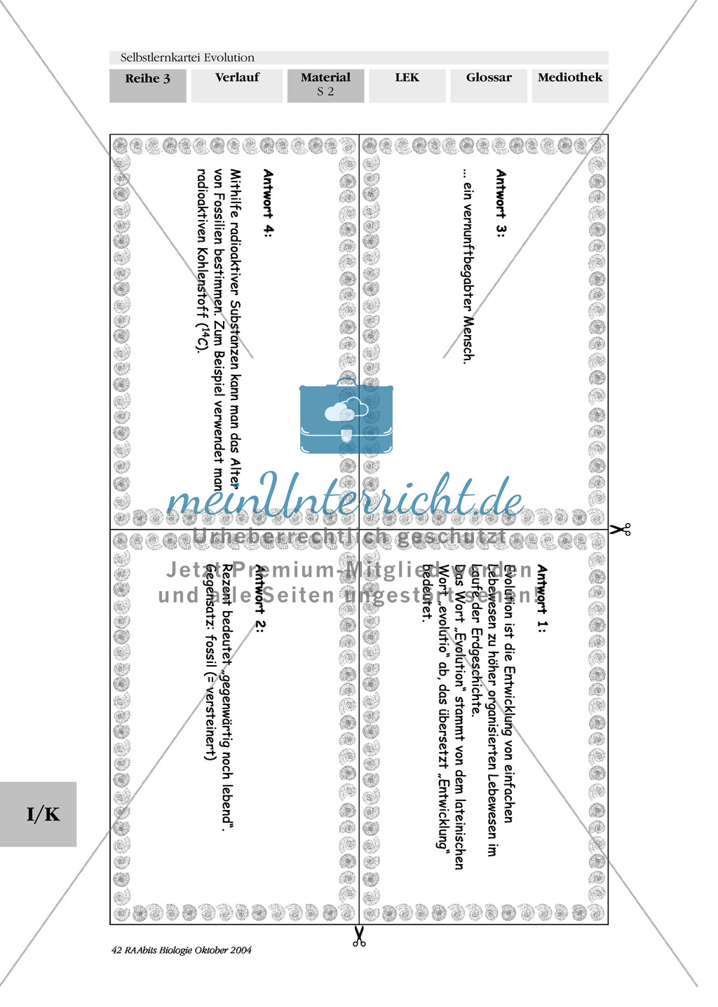 Selbstlernkartei Evolution Preview 2