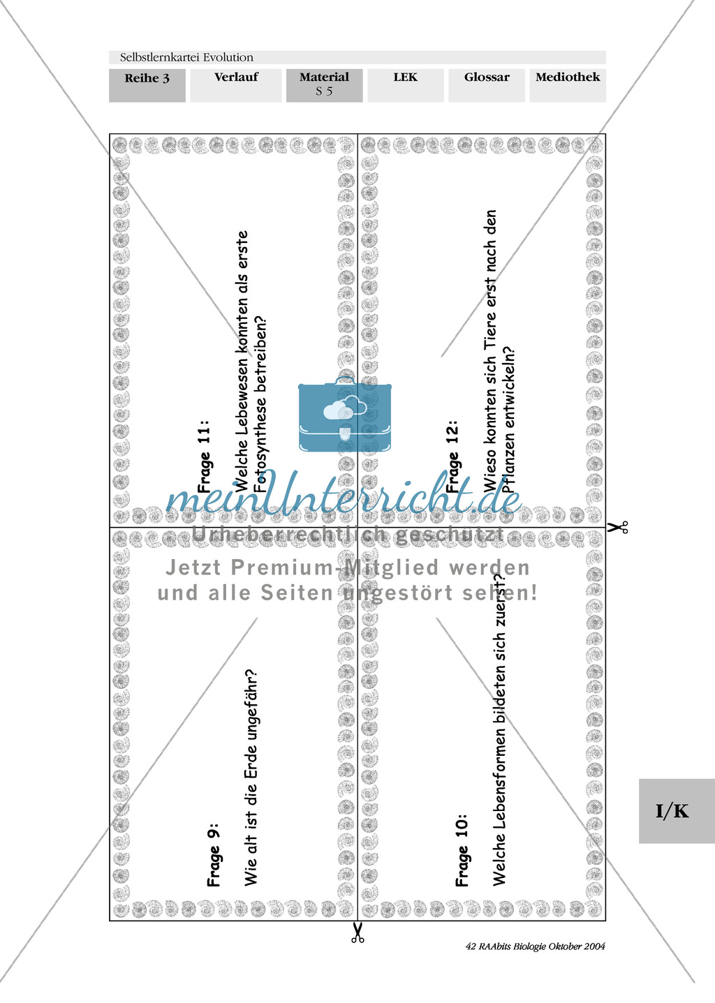 Selbstlernkartei Evolution Preview 5
