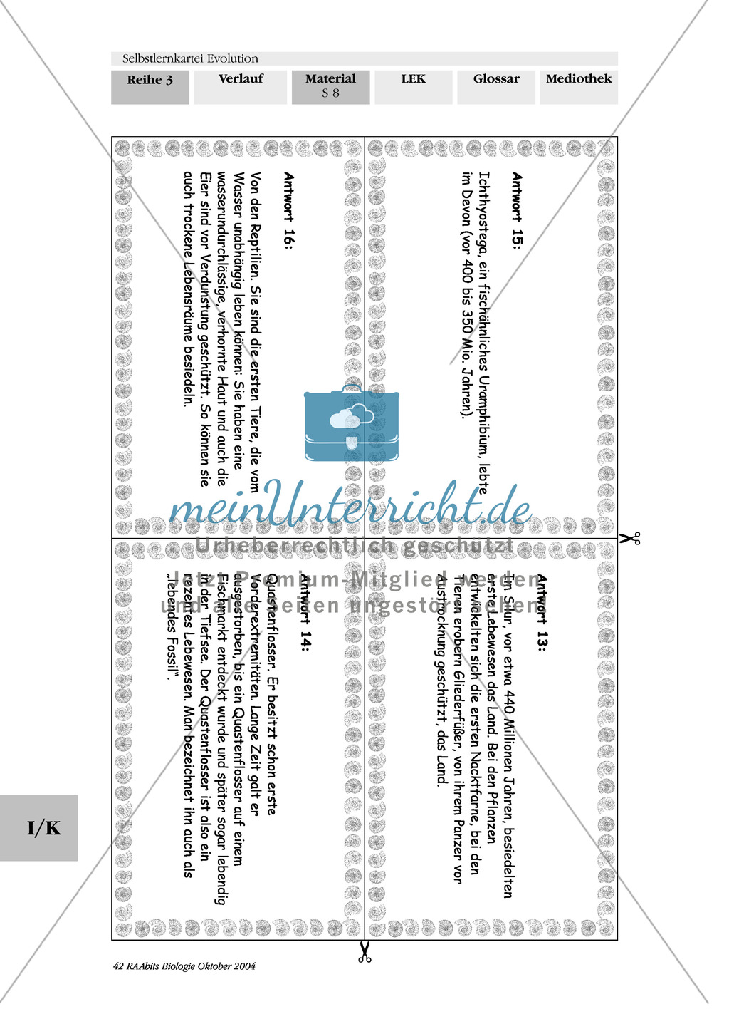 Selbstlernkartei Evolution Preview 8