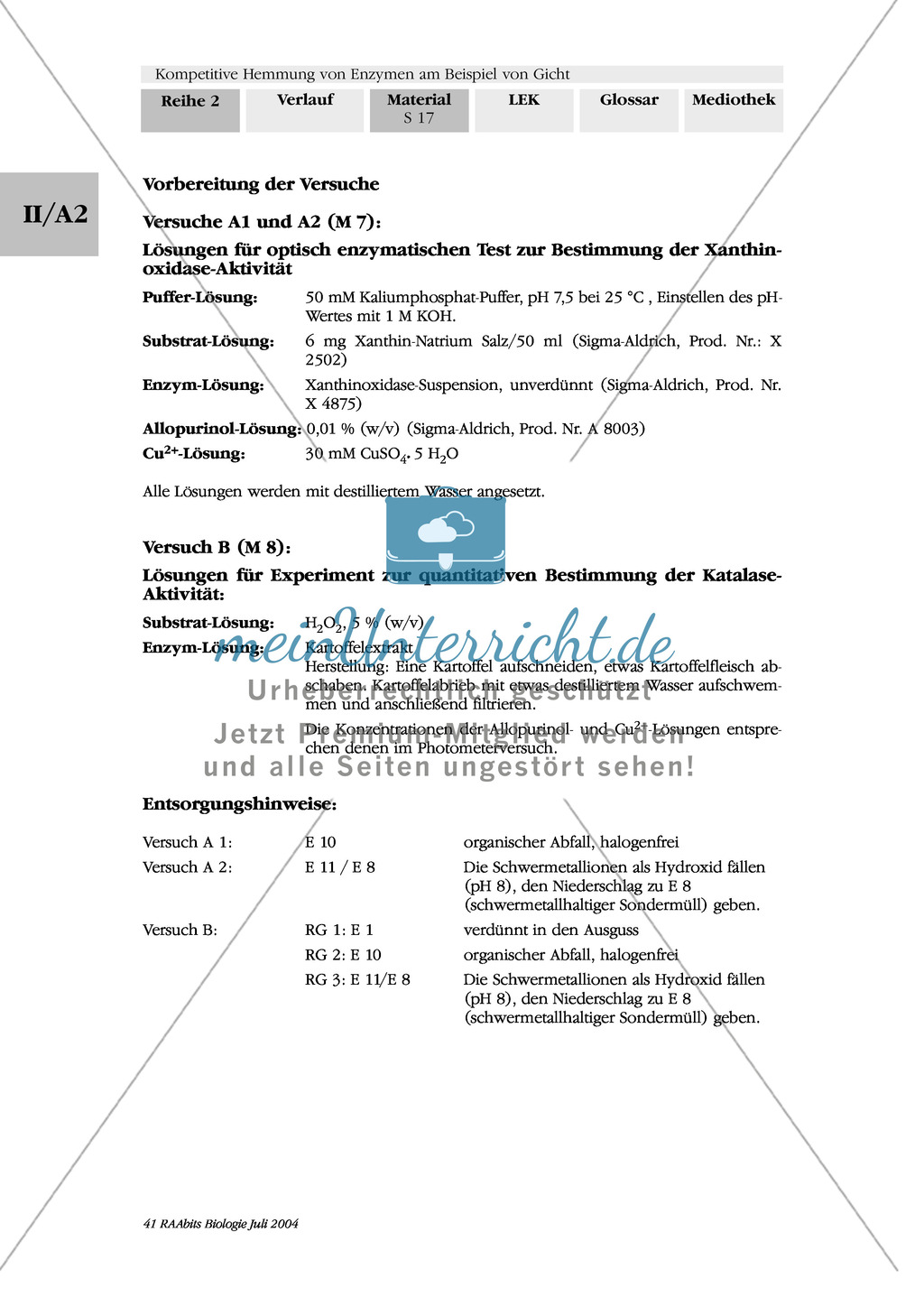Kompetetive Hemmung von Enzymen am Beispiel der Gicht: Untersuchung von Stoffen auf ihre Eignung als Gichtmedikament anhand von Photometerversuchen Preview 8