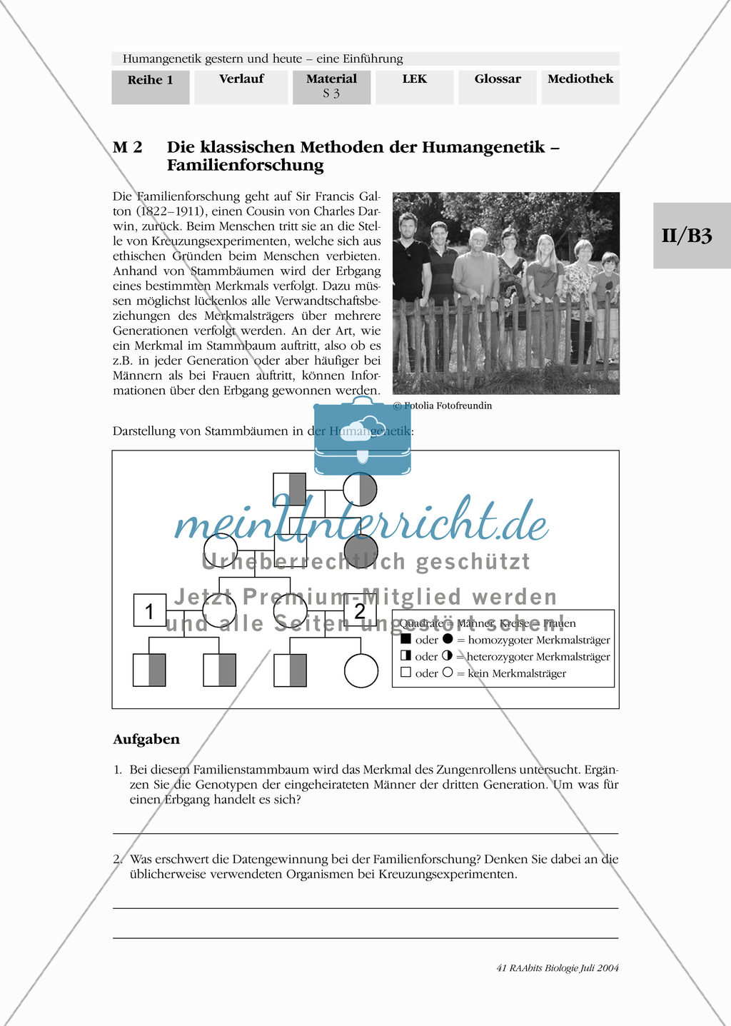 Einführung in die klassischen Methoden der Humangenetik - mit Aufgaben Preview 2
