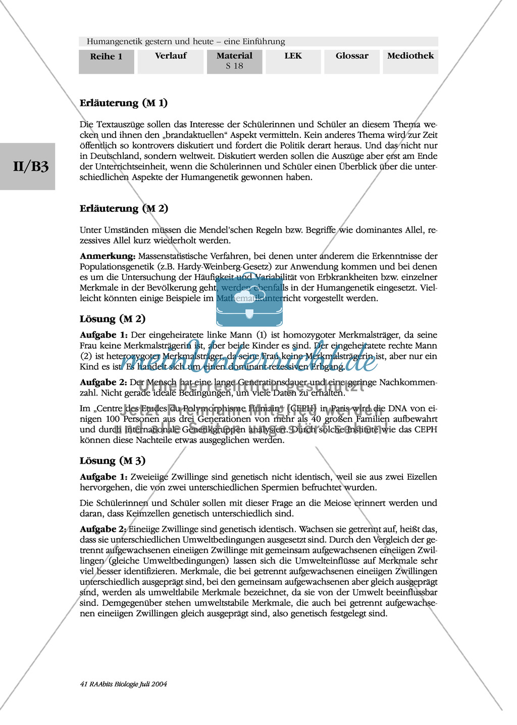 Einführung in die klassischen Methoden der Humangenetik - mit Aufgaben Preview 4
