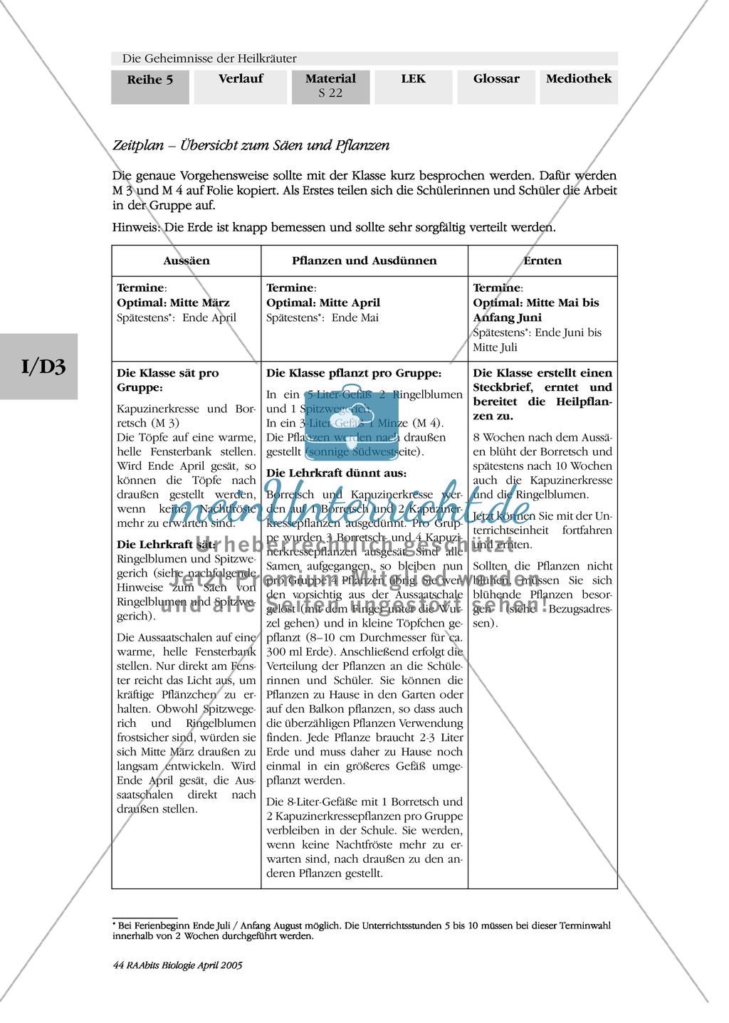 Säen und Pflanzen von Heilkräutern: Besorgungsliste, Gruppenarbeit, Kapuzinerkresse, Ringelblume, Spitzwegerich, Minze, Borretsch Preview 6