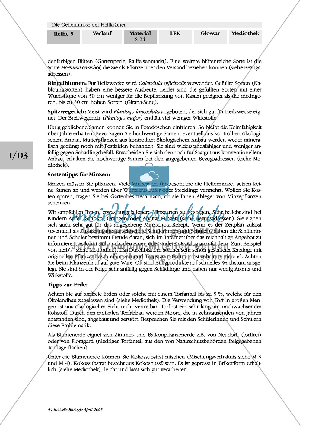 Säen und Pflanzen von Heilkräutern: Besorgungsliste, Gruppenarbeit, Kapuzinerkresse, Ringelblume, Spitzwegerich, Minze, Borretsch Preview 8