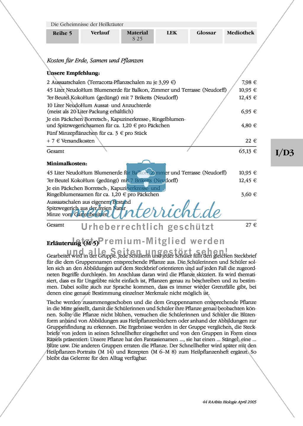 Säen und Pflanzen von Heilkräutern: Besorgungsliste, Gruppenarbeit, Kapuzinerkresse, Ringelblume, Spitzwegerich, Minze, Borretsch Preview 9