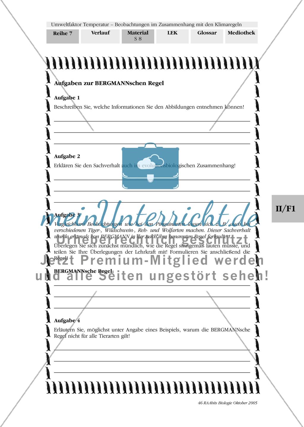 Umweltfaktor Temperatur - Beobachtungen im Zusammenhang mit den Klimaregeln Preview 11