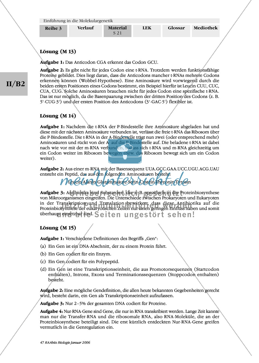 Die Proteinbiosynthese - RNA, genetischer Code, Transkription und Translation Preview 10
