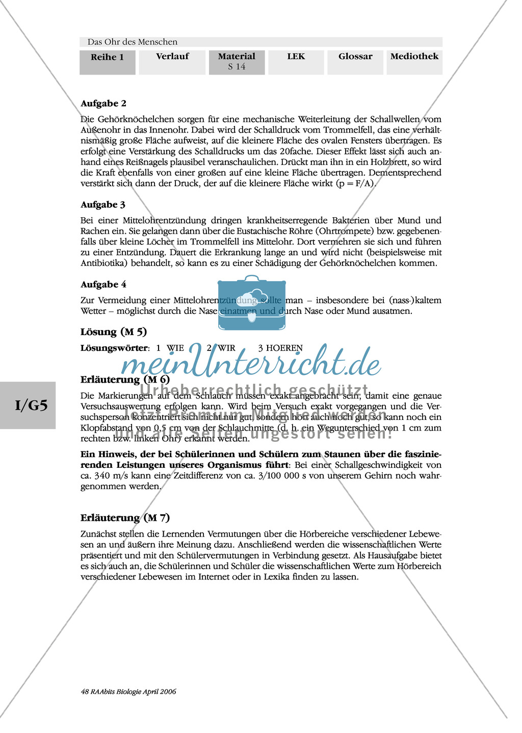 Ohr: Richtungshören: Versuch Preview 2