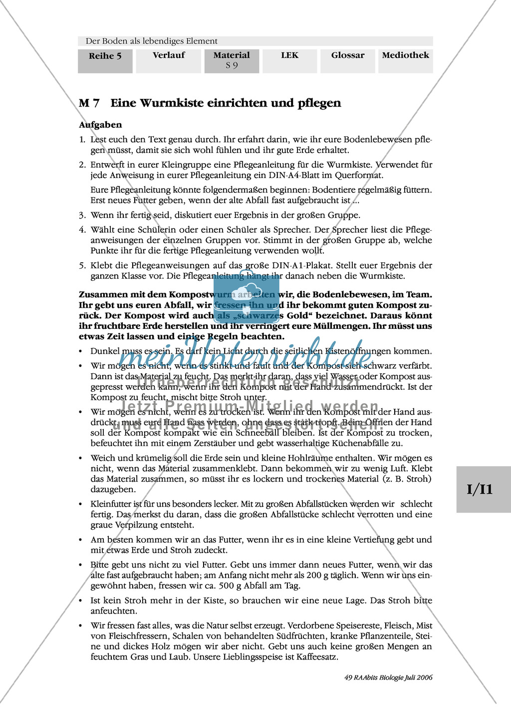 Ansetzen, Entstehung und Pflege des Komposts: Stoffkreislauf, Text Preview 1